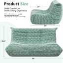 Bean Bag Chairs for Adults Giant Bean Bag Chair Memory Foam BeanBag Chair Bean Bag Sofa with Filler Faux Fur Fireside Beanbags Lazy Sofa for Living Room Bedroom Office (Green Chevron, Loveseat)