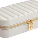 Travel Jewelry Organizer - Stripes Jewelry Box, Small Ring Holder Case | 8.07x4.13x2.36 inches Women Necklace Storage Solution, Lightweight Earring Box Case, Compact Organizer with Weekend Trip Use