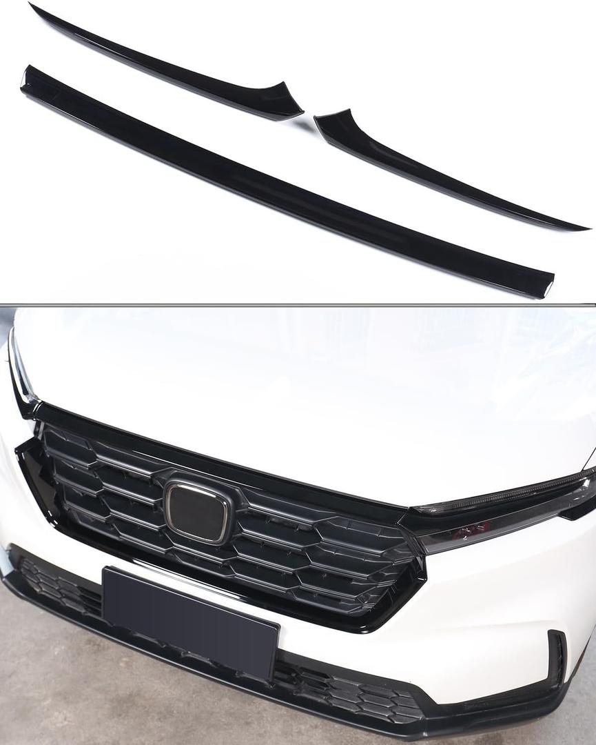 Updated for Honda CRV 2023 2024 2025 2026 Grille Upper Trims, Sporty OEM Style Grille Moulding Cover for CR-V LX, EX, Sport Hybrid, EX-L Sport Touring Hybrid, Exterior Accessories for CR V -Black