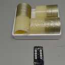 H-BLOSSOM Flickering Flameless Candles Ivory Real Wax Pillar with Embedded String Lights LED Candles Battery Operated with 10 Key Remote and Cycling 5H Timer Set of 3 (3" x 4"/5"/6") (Gold)