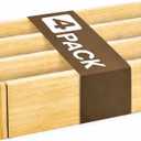 Bamboo Adjustable Drawer Divider, Expandable Drawer Organizer Insert, Non Slip Kitchen Utensil Closet Storage Separator (Natural)