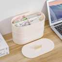 Yesesion Large Cord Organizer Box with Lid, Plastic Cable Storage Case with 20pcs Wire Ties for Desk Drawer, Home Office Supplies, Electronics, Clips, Clamps, Phone Charger, USB, Data Cables (White)