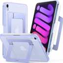 TORRAS Ostand K1 Guardian for iPad mini 7 A17 Pro Case, iPad mini 6 Case with Pencil Holder, Ultra Stable Stand, Multiple Adjustable Viewing Angles, Slim Protective Kickstand, iPad mini Case, Purple