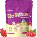 Colostrum Gummies, 1000 mg Grass Fed Colostrum Chews Colostrum Supplement for Gut Health, Hair Growth, Beauty, and Immune Support, Raspberry Flavor 60 Servings BB 01/18/27