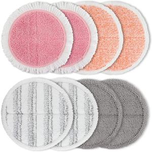 Electric Mop Pads 6.5 inch: G700 & P700 Pink Spin Mop Replacement Pads Cordless Electric Mops for Floor Cleaning Scrubber Microfiber Round Scrub 8 Pack