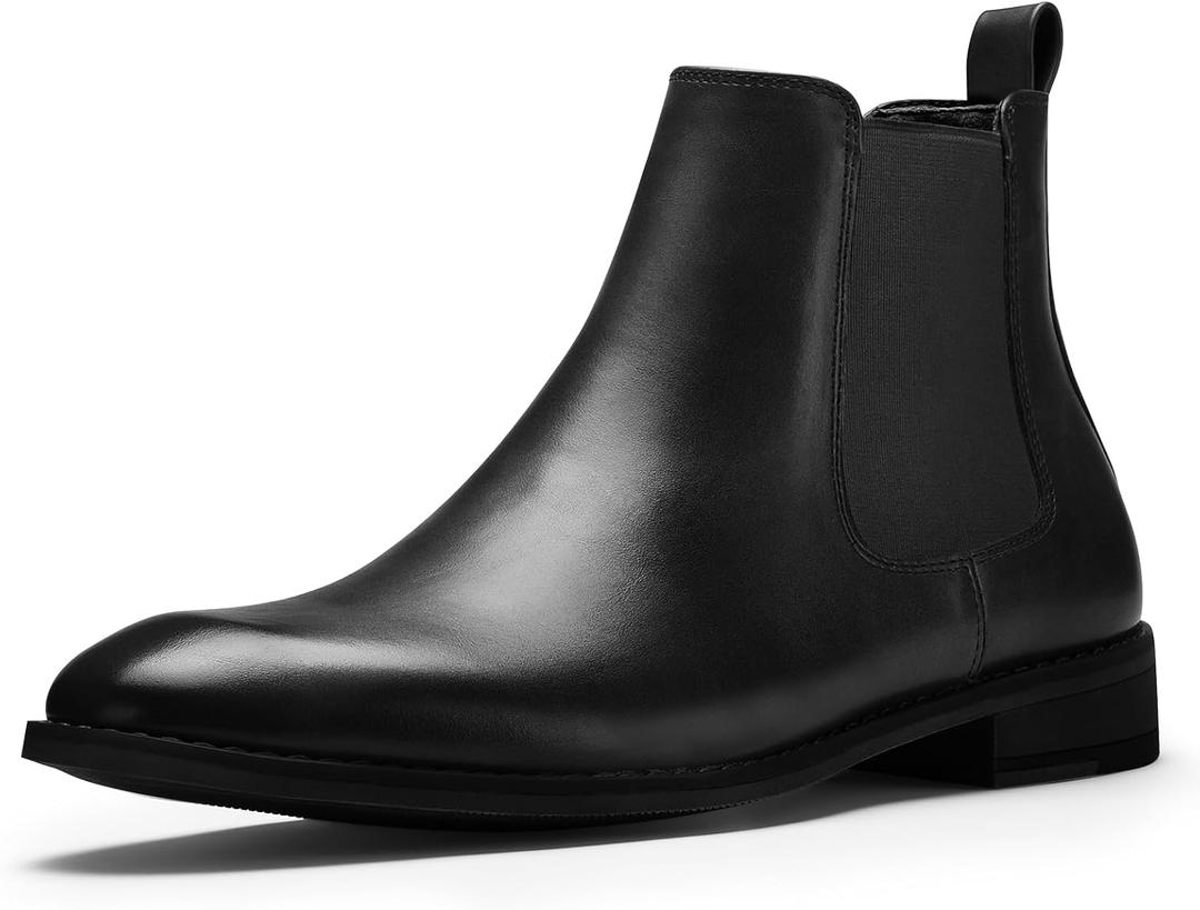CGRRBW Men's Chelsea Boots Suede Leather Casual Boots for Men | Suede with Elastic Gores for Easy Slip-on, Perfect for Casual Wear, Office or Dress Occasions (10, Black)