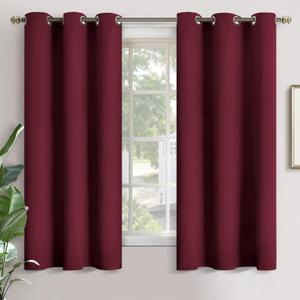 YoungsTex Burgundy Blackout Curtains 63 Inch Length 2 Panels for Bedroom - Thermal Insulated Drapes with Grommet Room Darkening for Living Room Window, 42 x 63 Inch