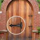 Akatva T Hinge Set - 2 Pieces Gate Hinges for Wooden Fences Heavy Duty - Barn Hinges for Doors - Black Hinges  Hinges for Shed Door - Door Hinges Black Matte - Hinges Outdoor - Fence Strap Hinge Set