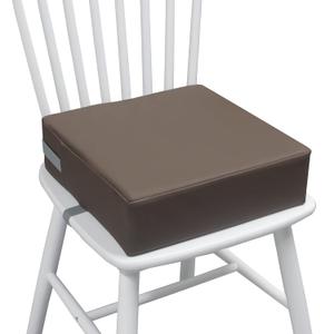 Toddler Booster Seat Dining Table Kitchen Chair, Waterproof Anti-Scratch PU Cushion, Non-Slip Bottom, Adjustable Buckle Straps, Easy Clean Portable Seat Cushion (Dark Brown)