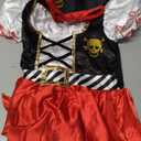 Lingway Toys Girls Deluxe Pirate Costume,Buccaneer Princess Dress for Kids 9-10