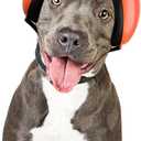 Dog Ear Muffs for Noise Protection, Noise Cancelling Headphones, 25dB NRR, Dog Ear Plugs for Hearing Protection from Thunder, Fireworks, Vacuums (M, Orange)