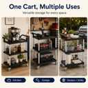 3-Tier Rolling Utility Cart with 2 Locking Brakes, 520 Lbs Heavy Duty 31.5"x15.7"x40.6" Commercial Service Cart, Tangle-Free Silent Wheels for Home, Office, Restaurant, Warehouse, Kitchen