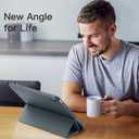 Akkerds Compatible with iPad (A16) 11th Generation Case 11 Inch 2025, for iPad 10th Generation Case 10.9 Inch 2022 with Pencil Holder, Slim Trifold Stand Protective Cover with Soft TPU Back, Dark Grey