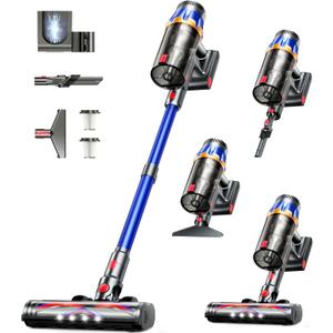 Cordless Vacuum Cleaner, Upgraded 600W 50KPA 70Mins Cordless Stick Vacuum Cleaner with Self-Standing and Smart Screen, Anti-tangle Wireless Vacumm, Vacuum Cleaners for Home/Pet Hair/Carpets/Floors