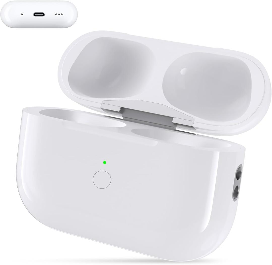 Replacement Charging Case for AirPods Pro 2nd & 1st Generation with Type-C Charging Port, Compatible with AirPod Pro 2nd Charging Case, with Blue-Tooth Sync Button, No Earbuds (C-Port)