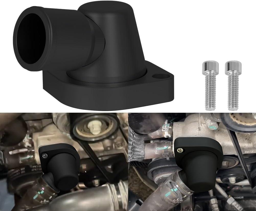 Billet Swivel Thermostat Housings Water Neck 90 1.5" For GM LS LS1 LS2 LS3 Engine Black