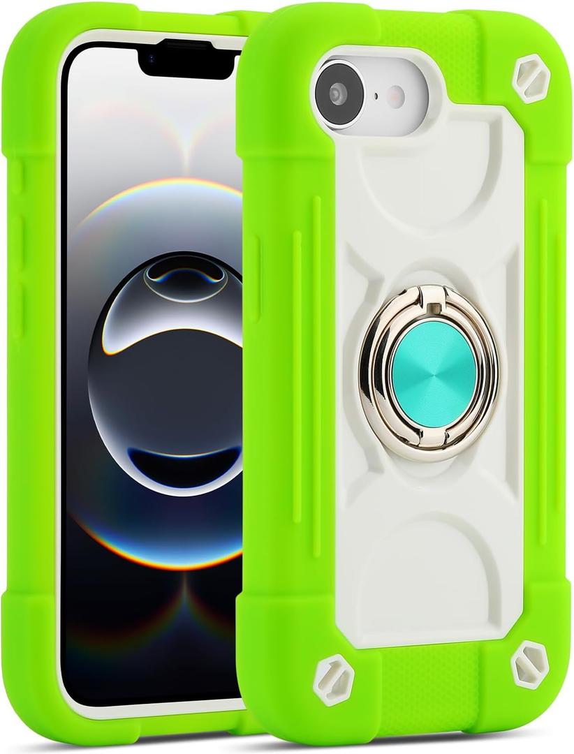 MARKILL Compatible with iPhone 17e/iPhone 16e Case with Stand, Military Grade Drop Protection Full Body Rugged Heavy Duty Case 3 in 1 Protective Durable Cover for iPhone 16e/17e Green