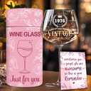 50th Birthday Gifts For Her - 1976 Vintage Engraved 50th Wine Glass - 50 Year Old Birthday Decorations For Women - 50 Year Old Bday Gifts Idea For Mom, Aunt, Grandma - Turning 50 Present