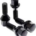 Set of 20 Veritek 14x1.5mm Black Wheel Lug Bolts for Aftermarket Custom Wheels Conical Seat 2.16 Inch 28mm Shank 17mm Hex