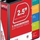 3 Ring Binder, 2.5" D-Ring, Holds 8.5" x 11" Pages, Heavy Duty Clear View Cover, Durable Spine (3.2"), Presentation Binder with Pockets  Black
