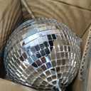 Mirror Disco Ball 8 Inch Hanging Disco Ball for Party Wedding Holiday Home Decoration, Silver
