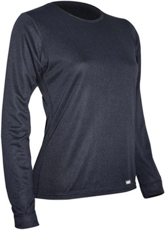 Polarmax Women's Double Base Layer Long Sleeve Crew Tee (Black, Small)