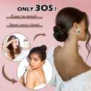 Messy Bun Hair Piece Human Hair for Woman Dark Brown Fake Hair Scrunchie Natural Curly Fluffy Donut Updo Elastic Rubber Band Scrunchie for High Ponytail and Low Chignon Styles#2