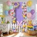 Happy Easter Door Cover Banner 70.87 x 35.43 Inch, Spring Easter Bunny Eggs Welcome Porch Banner, Vertical Easter Door Banner Decoration for Front Door Indoor Outdoor Party Decor