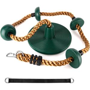 Rope Swing for Tree, Climbing Rope with Platforms - Swing Seat for Treehouse and Outdoor Playground Accessories with w/Carabiner and 4 Foot Strap