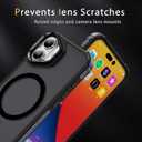 ADDIT Compatible with iPhone 16 Case Magnetic Phone Case Compatible with MagSafe Military-Grade Translucent Matte Back Built-in Camera Stash Stand Case for iPhone 16 (Black)