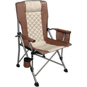 Folding Padded Camping Chair with Hard Armrest,Cup Holder,Heavy Duty for Adults,Paded Backrest,Portable Lawn Lightweight Outdoor Camp Chair,Support up to 400lbs, 22.8 X 23.6 X 35.8 inch