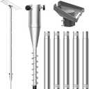 NovaKits 10FT Starlink Gen 3 Ground Pole Mount Kit，Durable 1.5'' Diameter Pole,Starlink Mounting Kit with Starlink Gen 3 Pipe Adapter and No Dig Ground Anchor