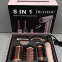 8 in 1 Hair Styler & Air Dryer Wrap Curler, High-Speed Negative Ionic Foldable Hair Tools Fast Drying, Multi Professional Hot Air Styler for Curling Volumizing Straightening Styling (Pink)
