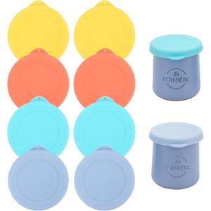 La Fermiere Yogurt Jar Lids Silicone, 8 Packs Reusable Jar Covers, Airtight Replacement Yogurt Jar Lids, Dishwasher Safe & BPA Free & Food-Grade(Jars NOT Included)