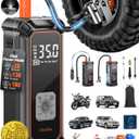 OlarHike Tire Inflator Portable Air Compressor, 9000mAh Battery Powered, 150PSI Dual Mode, Auto Air Pump for Car Tires, Motorcycle, Bicycle, Electric Pump with LED Light & Digital Pressure Gauge (9000mah with Cable (SUV&Pickup))