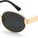 Dollger Retro Polarized Oval Sunglasses for Women Trendy Small Classic Designer Sunglasses Shades UV400 Protection