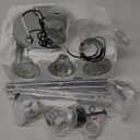 HMVPL Crystal Floor Lamps for Living Room, Modern Floor Lamp with Shelves, 3-Lights Standing Lamp with Crystal Shade, On/Off Foot Switch, Silver Corner Floor Lamp for Bedroom Living Room Office(66") (Chrome)