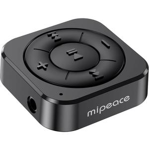 MIPEACE Bluetooth 5.3 Audio Receiver for Wired Headphones, Car & Speakers, Bluetooth Headphone Adapter with Built-in Mic, Clip-On & Pass-Through Charging-BK