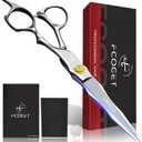 Hair Scissors Professional Hair Cutting Shears Right Hand - 6.8" Barber HIGH-END Extremely Sharp Haircut Scissors Professional Hairdressing Shears 440C Stainless Steel for Salon Home Stylists Silver