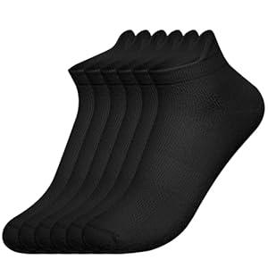 CeykVl Cotton short socks，Unisex Thin Ankle Socks, Low Cut Athletic Running Socks for Women and Men, Pair of 6 Black, Small