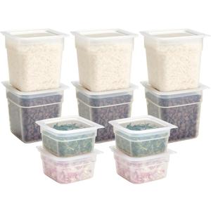 Cambro Food Storage Storage Containers with Lids (BPA-Free and Translucent) - 16 and 32 oz (ounce) Food Storage Container - (20 Piece Set)