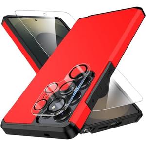 Ibvehed for Samsung Galaxy S25 Ultra Phone case with Tempered Glass Screen Protector+Camera Lens Protector,for Samsungs S25 Ultra Phone case,Silicone Durable Armor for Samsung Galaxy S25 Ultra case