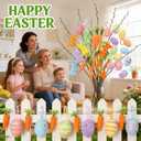 2 x 18PCS Easter Hanging Ornaments Set Colorful Foam Eggs Rabbits Glitter Carrots Decor for Easter Tree Home Party DIY Crafts
