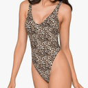 Women's Thong One Piece Swimsuit Sexy High Cut Bathing Suits, M