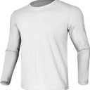 GEMYSE Men's Long Sleeve Shirts Sun Protection Athletic Breathable Moisture Wicking Rash Guard Shirt for Fishing Workout (White, S)