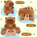 Achwishap 5PCS Capybara Plush,Capybara Stuffed Animal Mommy with 4 Capybaras Babies Plush Toy,Cute Plushie Capybaras Hugging Pillow Cuddle Plushie for Kids Girls Boys Birthday,Capy bara Family 16