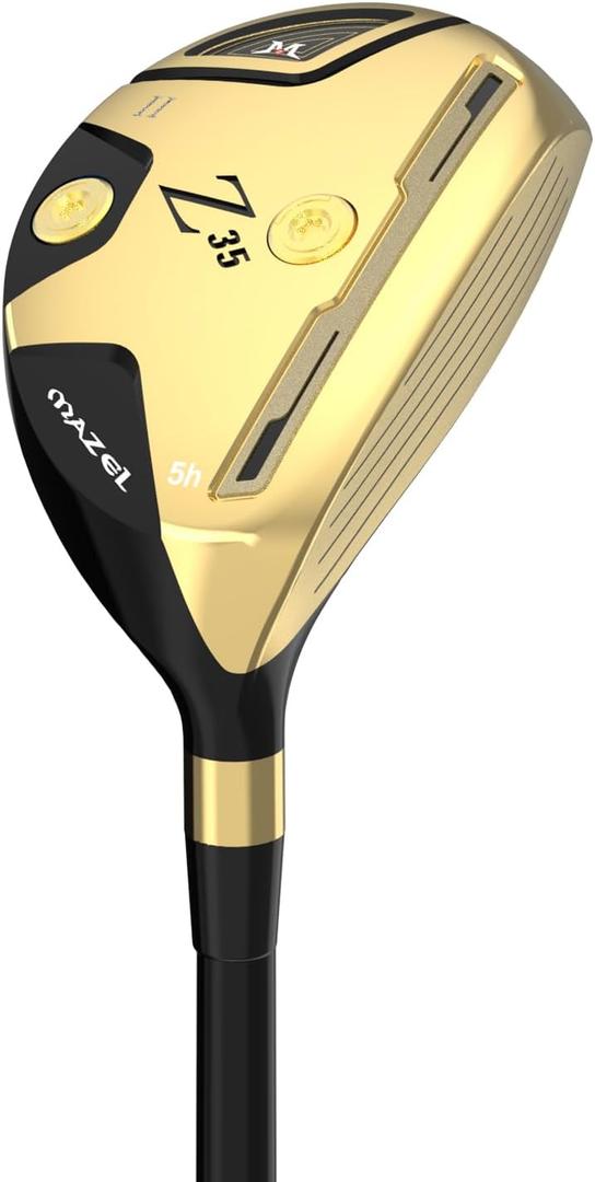 MAZEL Rescue Hybrid Golf Clubs for Men - 3, 4, 5 Hybrid for Right Handed Golfers, Regular/ Stiff Flex Graphite Shafts (Graphite(Gold, Z35 II), 5 Hybrid, Regular, Right)