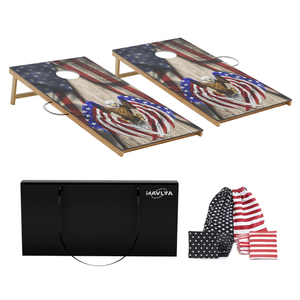 Regulation Size Cornhole Boards Set 2x4 FT with 8 Bean Bags, Portable Cornhole Set with Carrying Case,Corn Hole Games for Adults