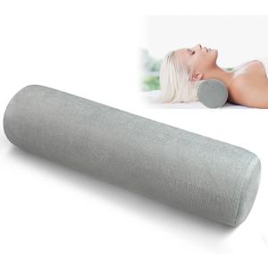 Cervical Neck Roll Foam Pillow, Bolster Pillow, Round Neck Pillows Support for Sleeping, Bolster Pillow for Bed, Legs, Back and Yoga, Ideal for Spine and Neck Support (4" x 17")