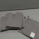 4Pcs Oven Mitts and Pot Holders, Heat Resistant Oven Mitts Set with Pothholder,Heat Resistant Microwave Gloves Safe for Baking,Cooking, BBQ (Gray)